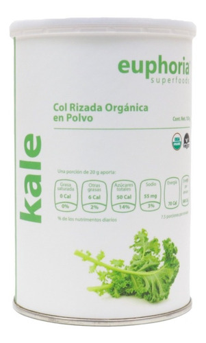 Kale Orgánico Certificado 150g Col Rizada Euphoria Superfood