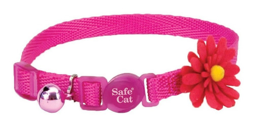 Collar Adornos Gato Coastal Safe Cat Fashion Fucsia Flor