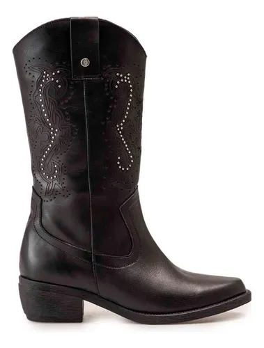 Botas Texanas Altas Negras Leonor Mujer Heyas Env o gratis
