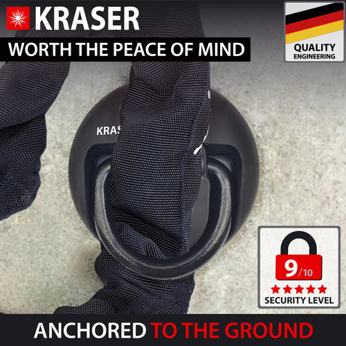 Anclaje De Seguridad Kraser Kr804, Suelo Y Pared Candado