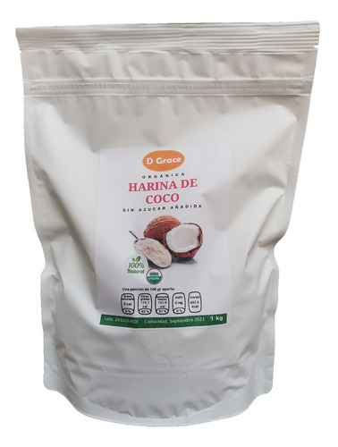 Imagen 2 de 4 de Harina De Coco Orgánica Keto Calidad Premium 1 Kg