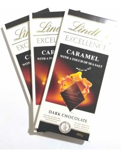 Chocolate Lindt Caramel Com Flor De Sal Kit C/3 Barras Show | Parcelamento  sem juros