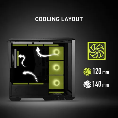 Funda Para Pc Msi Mag Pano M100r Pz Micro-atx Con 4 Ventilad