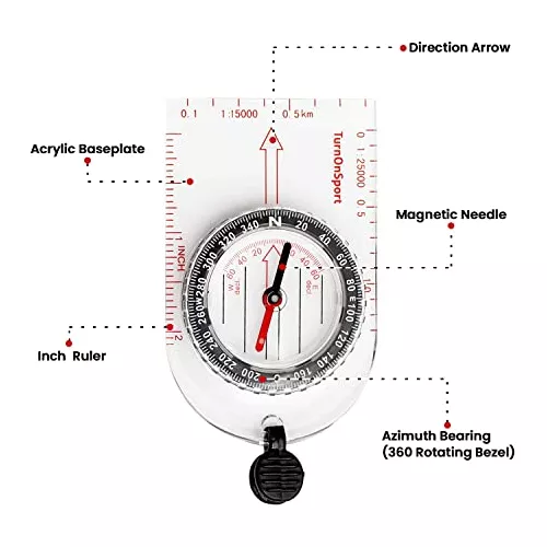  Brújula de senderismo, brújulas de orientación, brújula Boy  Scout, regla de placa base para exteriores, brújula de escala de mapa para  expedición, lectura de mapas, orientación, supervivencia : Deportes y  Actividades