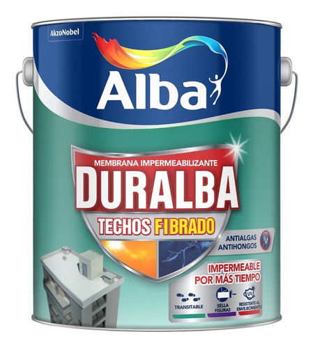 Duralba Techos Blanco C/fibra 10 Lt Supercapa Elastomerica