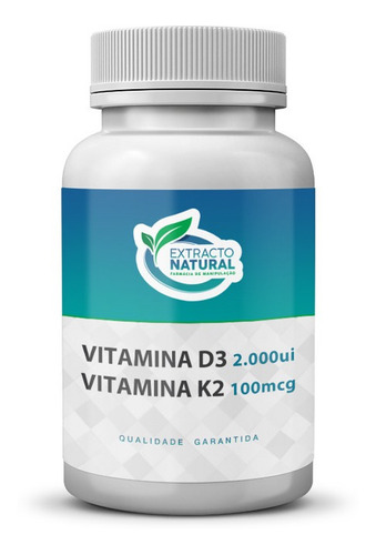 Vitamina K2 Mk7 100mcg + Vitamina D3 2.000ui 180 Sublingual Sabor Sabor