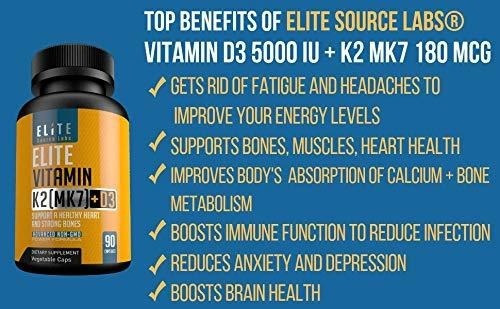 Suplemento De Vitamina K2 (mk7) Con D3 - Complejo Potente De