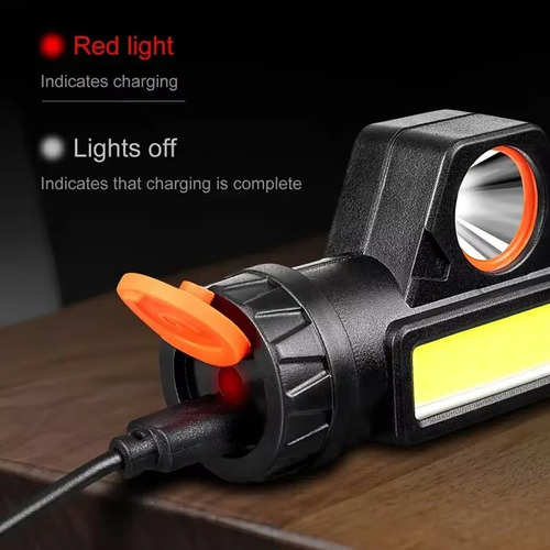 Linterna Frontal Led Recargable De 5 Piezas Con Imán Trasero