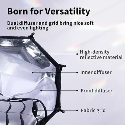 Luz De Vídeo Led Portátil Ulanzi L024 40w + As-d30 + Mt-79