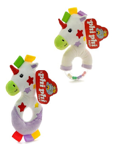 Sonajero Unicornio De Peluche 15 Cm Phi Phi Toys