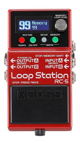 Boss Rc-5 Pedal De Loop Estéreo Con Ritmos Integrados Y Midi