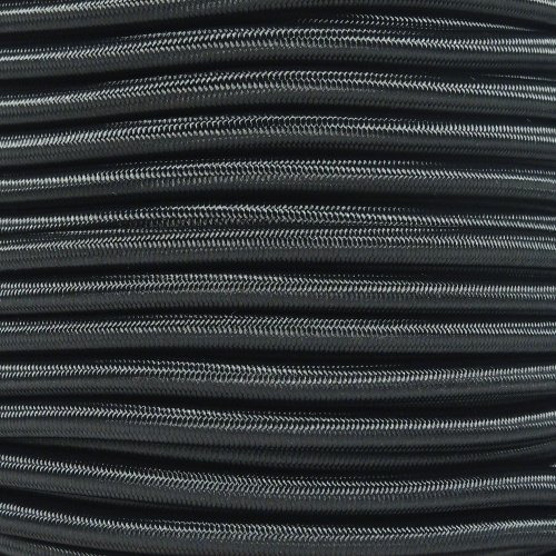 Cuerda Elástica De Nylon 1/4  Negro 25 Pies Usa