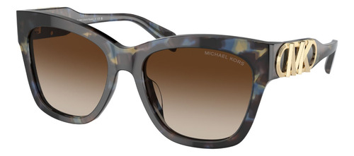 Óculos de sol Michael Kors EMPIRE SQUARE L, cor brilhante de tartaruga escura com armação de acetato padrão - MK2182