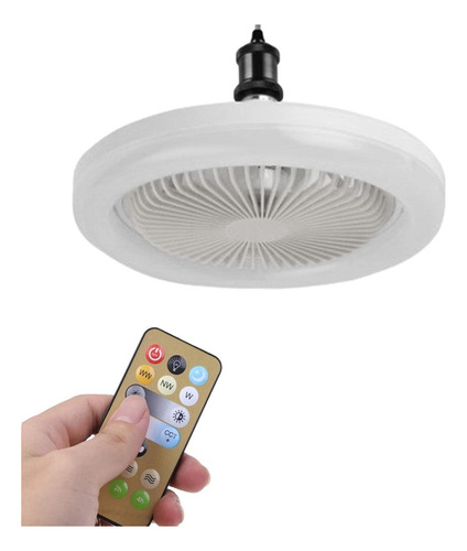Pack 5 Pcs Lampara Foco Ventilador Luz Led Con Control 30 W