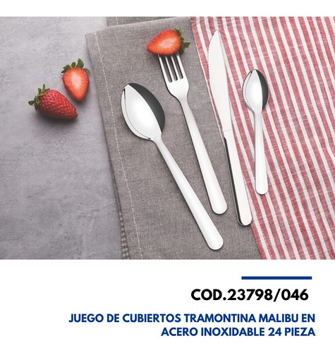 23798046 Tramontina Juego De Cubiertos 24 Piezas Malibu