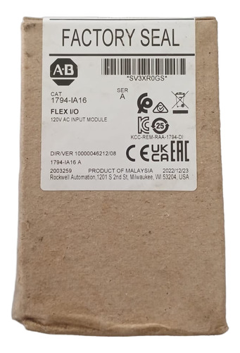 1794-ia16 Allen-bradley Módulo De Entrada De 16 Puntos 85-13