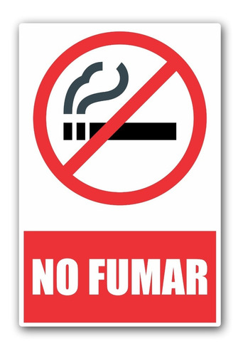 Señal No Fumar Placa 20x30 Cm