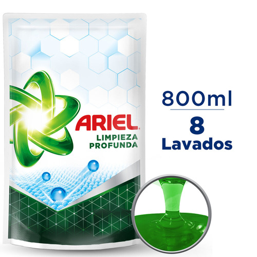 Jabon Liquido Para Ropa Ariel Limpieza Profunda X800ml