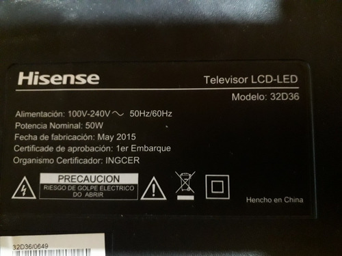 Televisor Led Hisense  32d36 