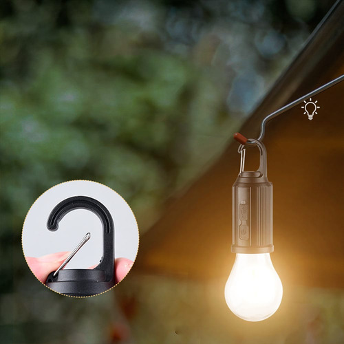 X4 Lampara Solar Usb Camping Ampolleta Led Recargable