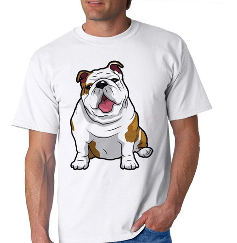 Remera De Hombre Bulldog Ingles Dibujo