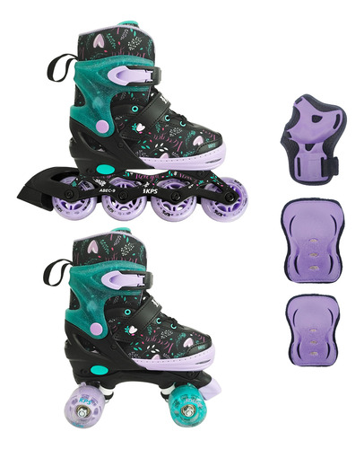 Rollers / Patines 2en1 Extensibles Britz Kossok +protec