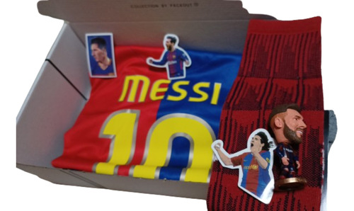Pack Kit Niños Messi Barca Retro Camiseta+shorts Caja Temati