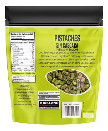 Ks Pistaches Sin Cáscara Tostados Y Salados 680 G