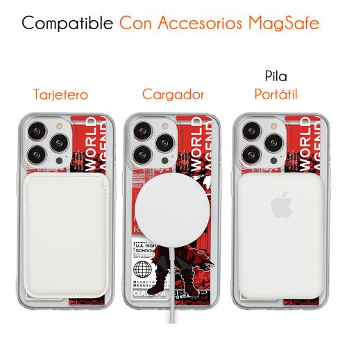 Funda Para iPhone Magsafe Red Riot Kirishima Clase 1-a Héroe Resistente My Hero Academia Anime