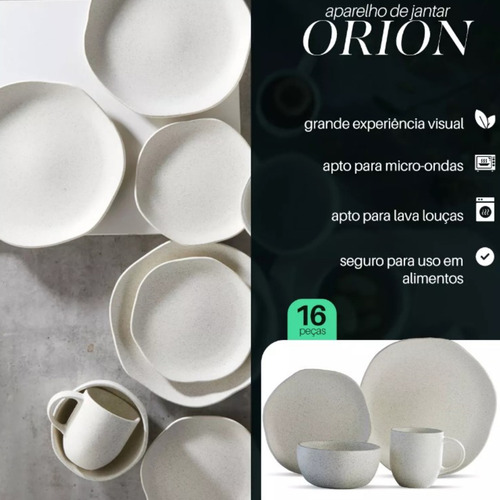 Aparelho De Jantar Off Orion 16 Peças Conjunto Moderno Dolce Home