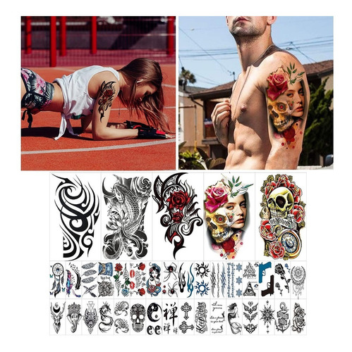 84 Hojas Tatuajes Temporales Diseños Sorpresa Cumpleaños