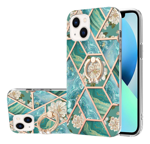 Funda Para La Serie Samsung Con Soporte Para Anillos, Elegante Flor A Prueba De Golpes, Funda Protectora De Teléfono Con Soporte, Color Verde