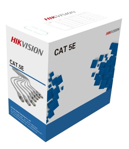 Cable Utp Cat 5e Gris, Por 100 Metros 100% Cobre, Hikvision