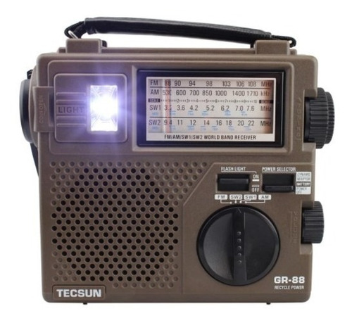 Radio Tecsun Gr-88 Con Dínamo Y Luz Led