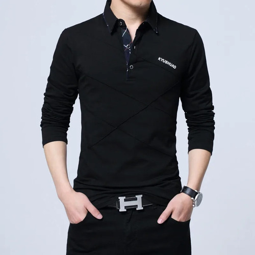 Camiseta Larga A Rayas Para Hombre, Camiseta Casual De Algod