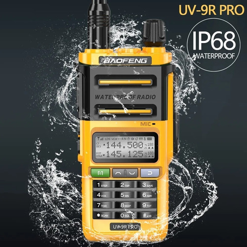 Radio Baofeng Uv9r Pro Dual Band Vhf Uhf Ip67 Color Amarillo