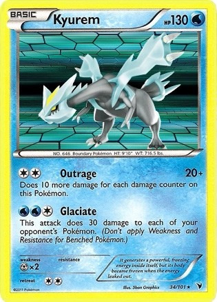 Cartas Pokemon - Kyurem - 34/101 - Holo Rare