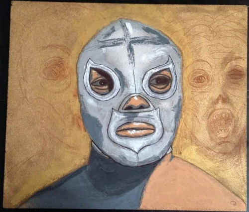 Pintura Cuadro Luchador Con Llorona Y Momia