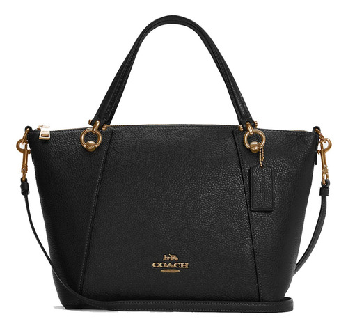 Bolsa Coach Kacey Satchel Black Original Crossbody Acabado de los herrajes Dorado Color Negro Color de la correa de hombro Negro Diseño de la tela Liso