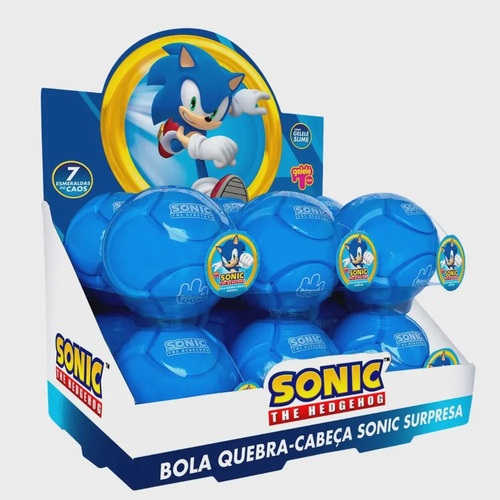Gelelé Sonic Bola Quebra Cabeça 1und + Slime Com Disco 1und