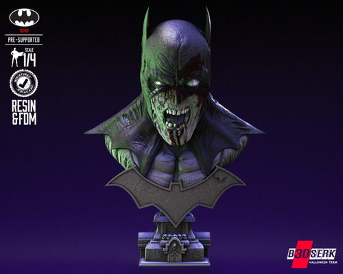 Archivo Stl Impresión 3d Batman Superman Wonder Zombie Busts