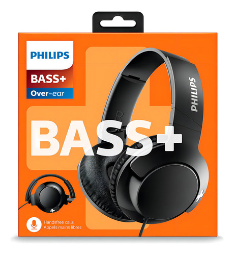 Fones de ouvido com faixa de cabeça com microfone Philips Bass + SHL3175bk/00