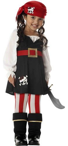 Disfraz Talla Medium(3t-4t) Para Niña De Pirata Halloween