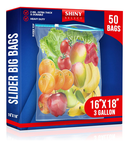 Shiny Select Paquete De 50 Bolsas Grandes De Almacenamiento 