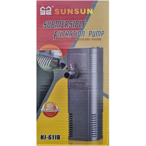 Filtro Interno Sunsun Hj-611b 450l\h Aquário De Até 90litros