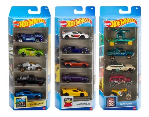 Vehículo De Wheels Die Cast Basics 5 Pack