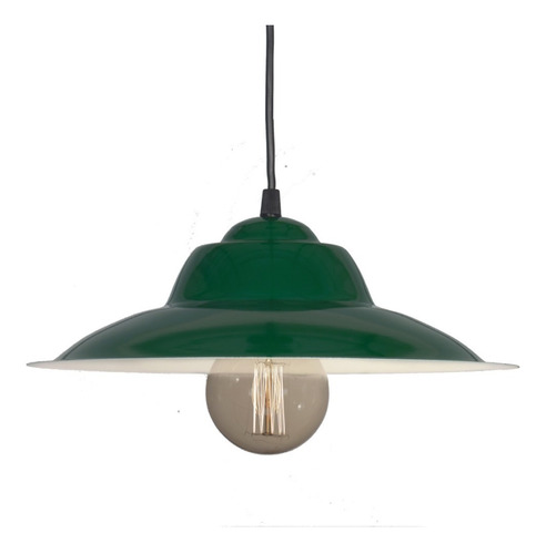 Colgante Chapa Verde C136 Ferro Retro Led Lamp Rosca Comun