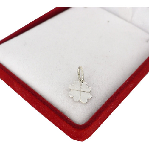 Dije Medalla Trebol De 4 Hojas Suerte Plata 925 Color Plateado