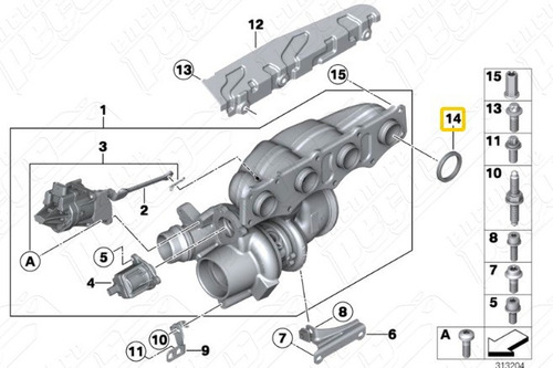 Junta Turbina Bmw Motor N20 B20 Original