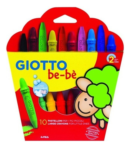 Crayones + Sacapuntas Bebe X10 Colores Giotto